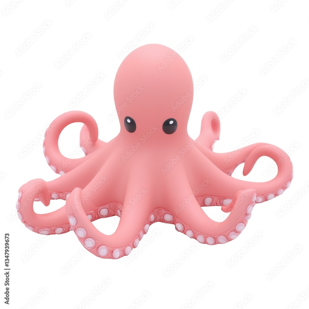 Stylized octopus illustration vibrant colors minimal design smooth shapes Stylized octopus illustration vibrant colors minimal design smooth shapes