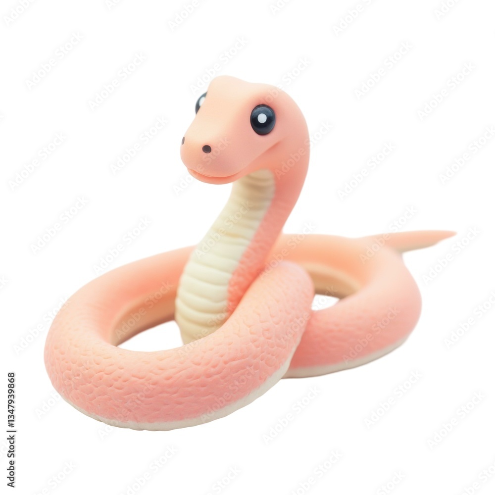 Fototapeta premium Vibrant minimal textured scene with colorful snake illustration