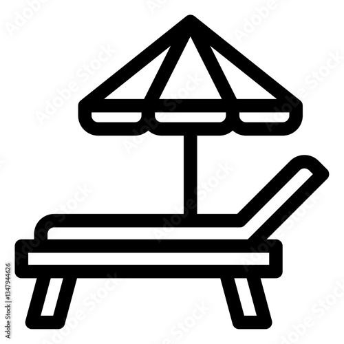 sunbed chair icon