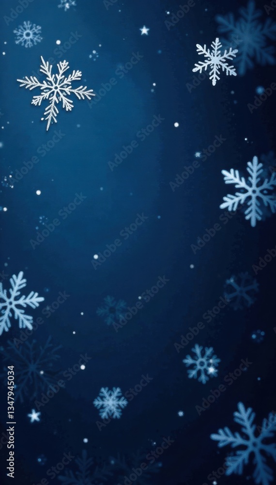 Delicate snowflake pattern in white on a dark blue background, vectors, snowflakes, border Delicate snowflake pattern in white on a dark blue background, vectors, snowflakes, border