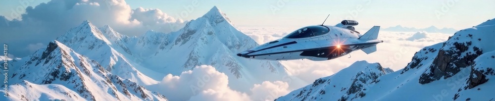 custom made wallpaper toronto digitalFuturistic spacecraft hovering above the snowy landscape , Atmosphere, Galaxy, Background