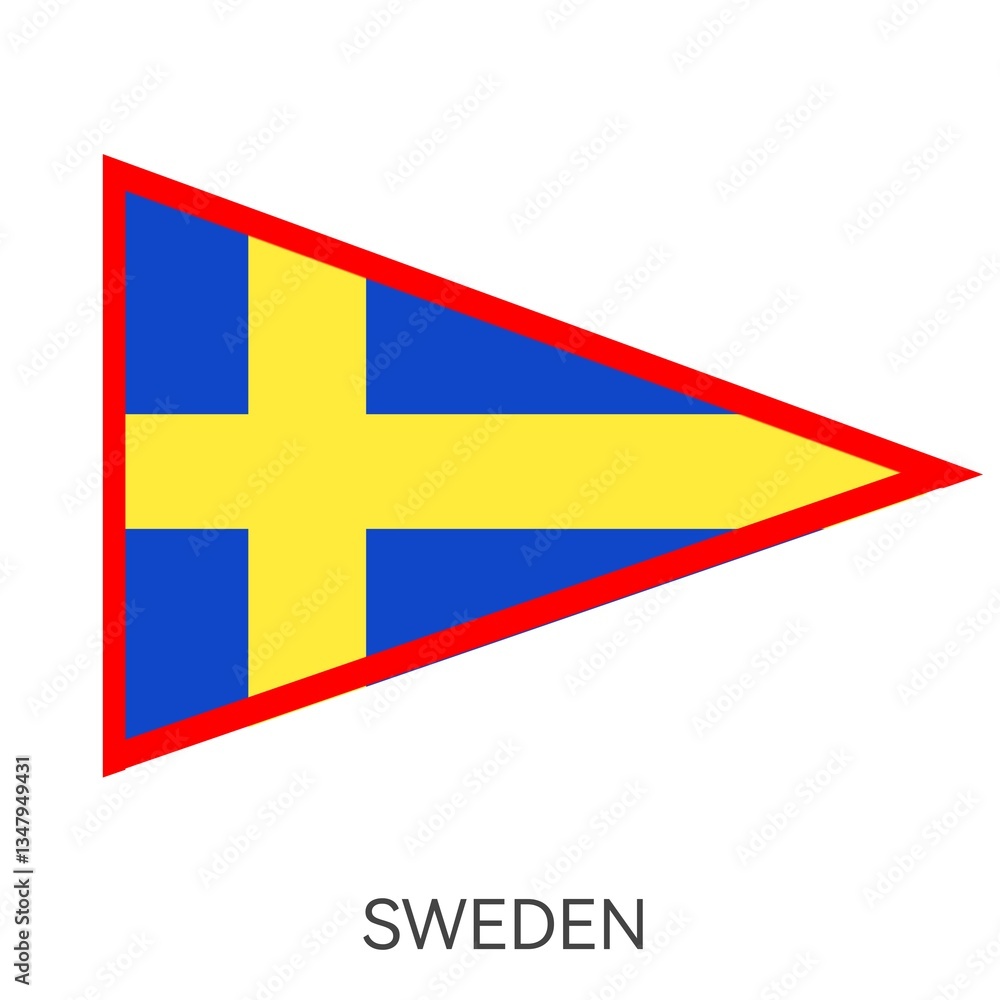 Fototapeta premium flag or pennant of Sweden isolated on white background . Vector illustration