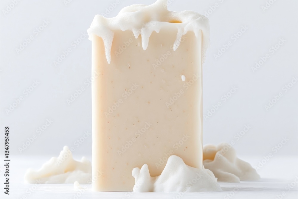 Creamy, dripping block of soap