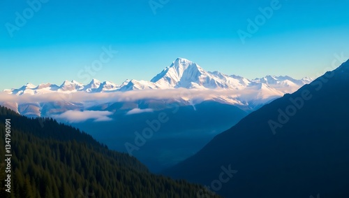 Panoramic Snow-Capped Majesty: Chamonix Mont Blanc, France