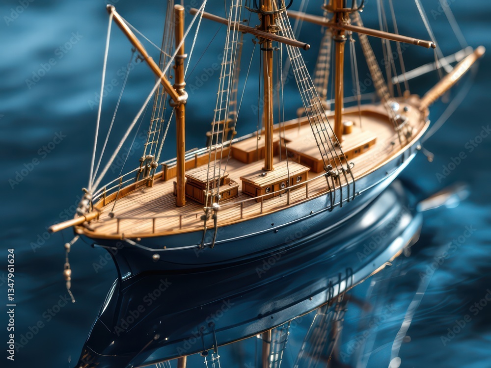 Obraz premium Majestic Wooden Ship Against the Horizon