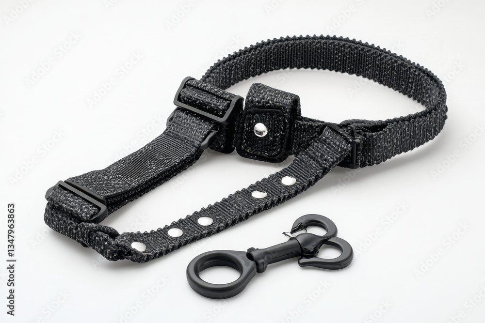 Durable Black Dog Leash with Reflective Stitching and Metal Clip Durable Black Dog Leash with Reflective Stitching and Metal Clip