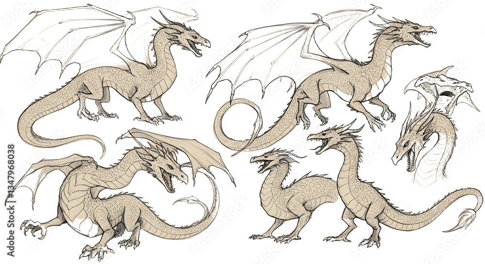 Obraz premium Dragon Tattoo Pattern