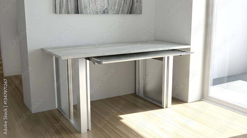 Fototapeta premium A smart home solution a multi-purpose table with a retractable drying rack