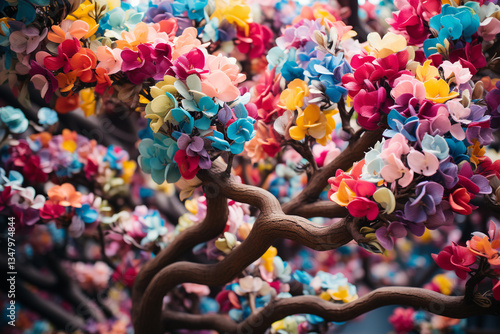 Behold, a magnificent tableau unfolds before your very eyes, as ethereal landscape of tomorrow emerges, adorned with trees that dance in harmony with wind, purifying air and nurturing a thriving ecosy