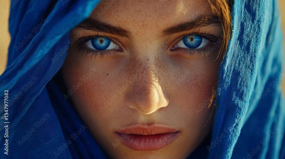 Fototapeta premium Captivating Blue Eyes Portrait