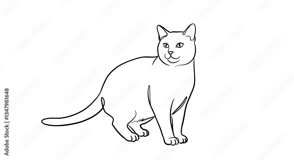 White Cat Illustration White Cat Illustration
