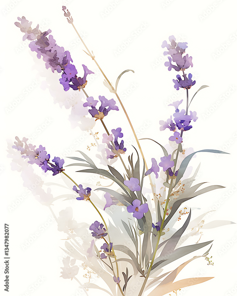 Naklejka premium Creative 2D Doodle Floral Illustrations on White Background