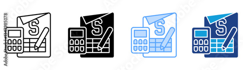 Budget Icon Set Multiple Style Collection