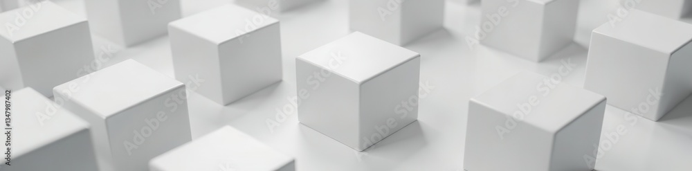 White cube blocks on a gray background, with random shifted positions and sizes, abstract, white, cube White cube blocks on a gray background, with random shifted positions and sizes, abstract, white, cube