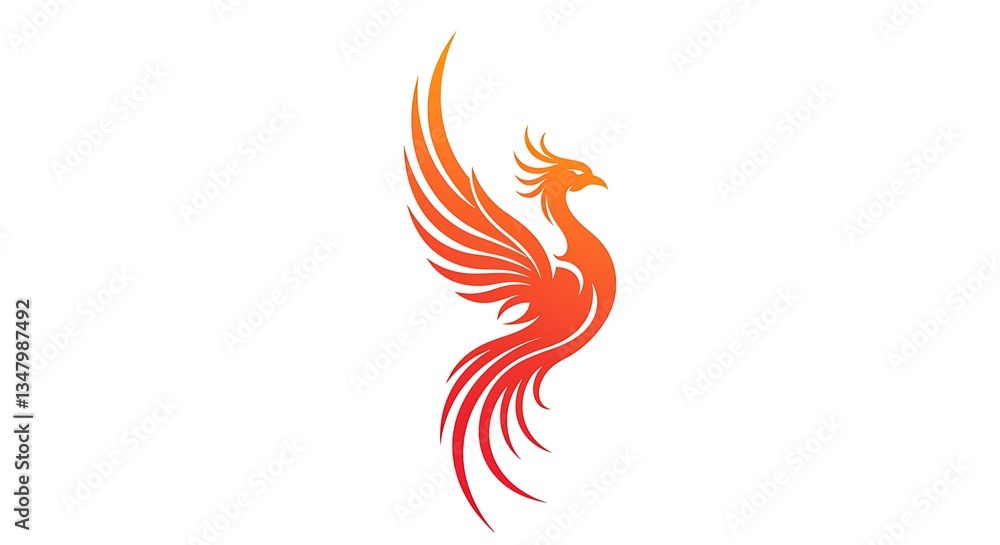 Stylized phoenix in linear design - represents rising and strength - for logo or branding purposes. Stylized phoenix in linear design - represents rising and strength - for logo or branding purposes.
