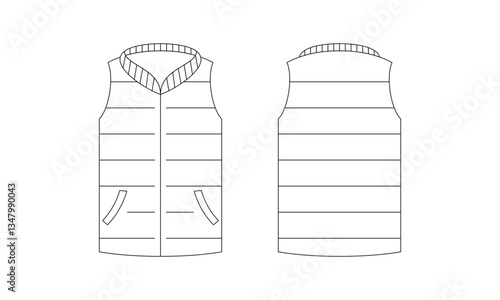 front and back view of vest design