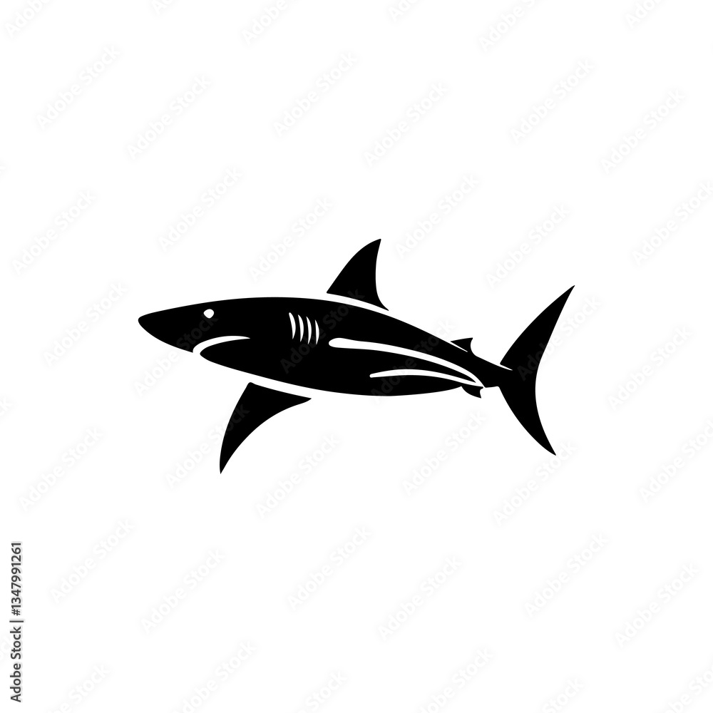 Obraz premium Shark Silhouette Vector
