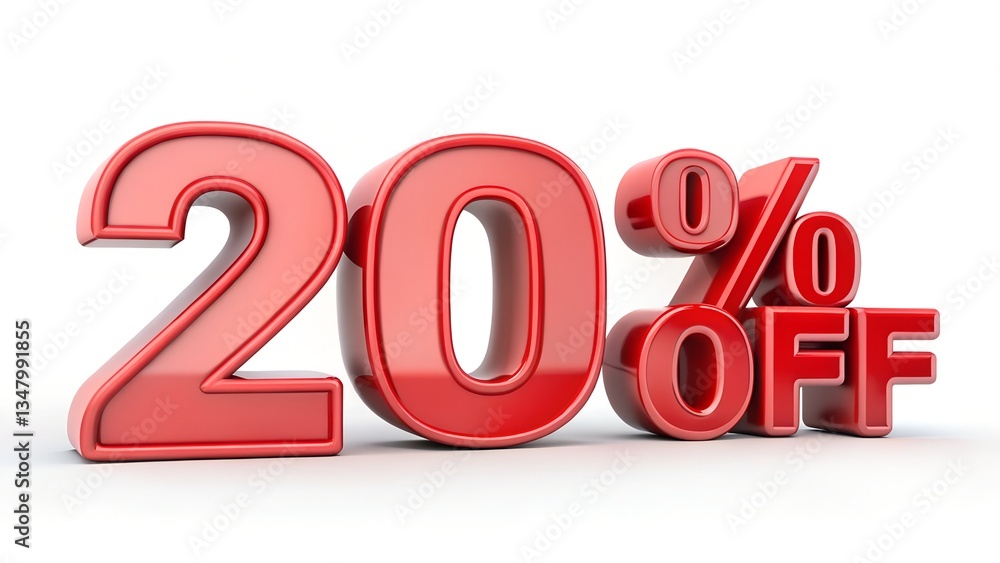 20% off discount , sale promotion , isolated on a white background 20% off discount , sale promotion , isolated on a white background