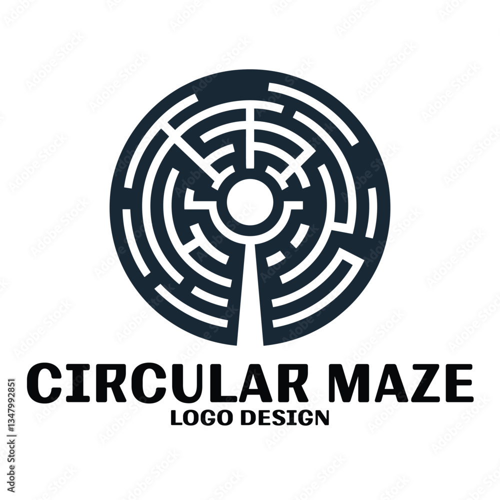 Circular Maze Logo Design Circular Maze Logo Design