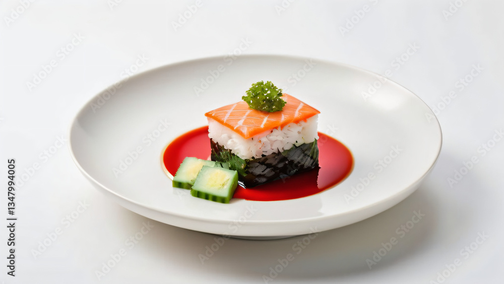 A plate of assorted sushi rolls featuring fresh fish, vinegared rice, and vibrant garnishes, perfect for sushi lovers, Japanese cuisine enthusiasts, and a delicious, healthy meal option. A plate of assorted sushi rolls featuring fresh fish, vinegared rice, and vibrant garnishes, perfect for sushi lovers, Japanese cuisine enthusiasts, and a delicious, healthy meal option.