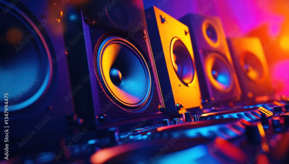 Obraz premium Vibrant Nightlife: A Symphony of Sound and Light