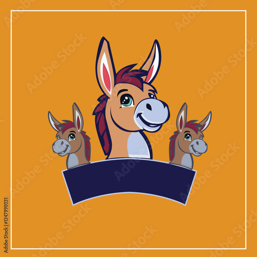 Tableau sur toile World Donkey Day brown background.
