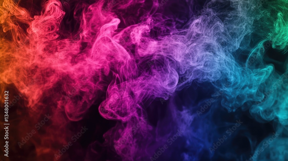 Colorful Smoke Swirls on Black Background. (1) Colorful Smoke Swirls on Black Background. (1)