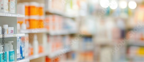Wallpaper Mural Pharmacy drugstore blur abstract backbround with medicine and healthcare product on shelves Torontodigital.ca