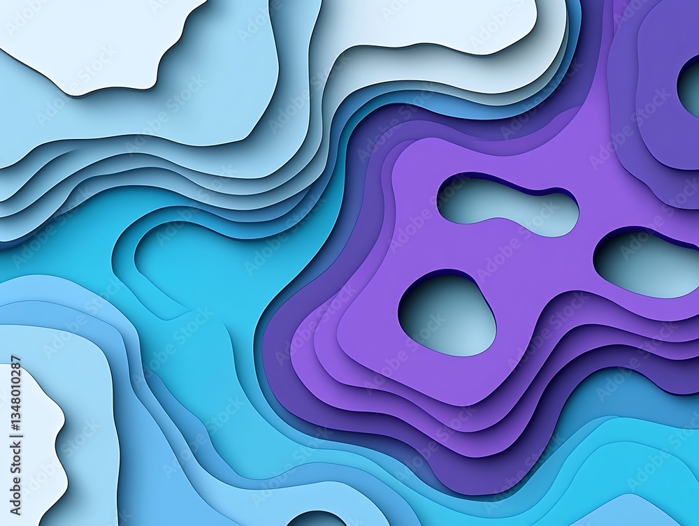 Fototapeta premium Abstract illustration featuring layered shapes with diverse vibrant color schemes