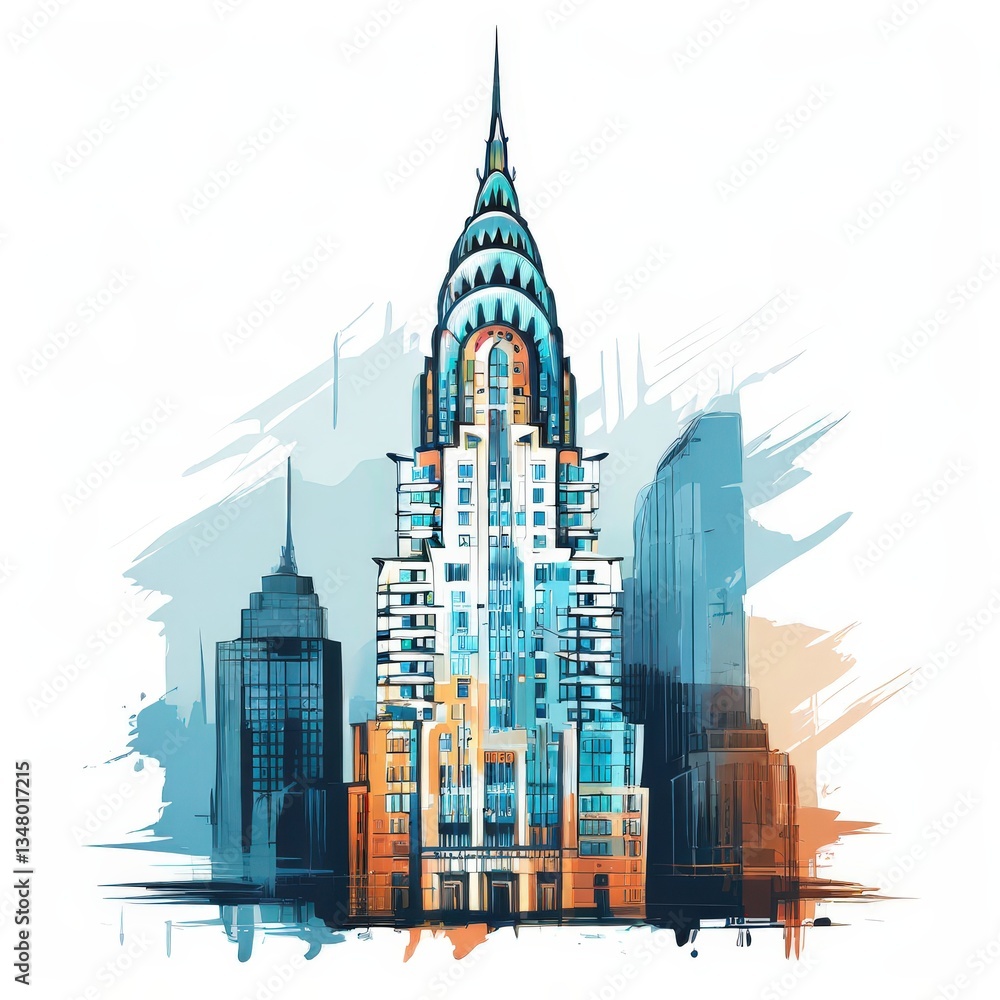 Fototapeta premium the AI Image Generator, Futuristic Skyscraper at Night with Urban Skyline