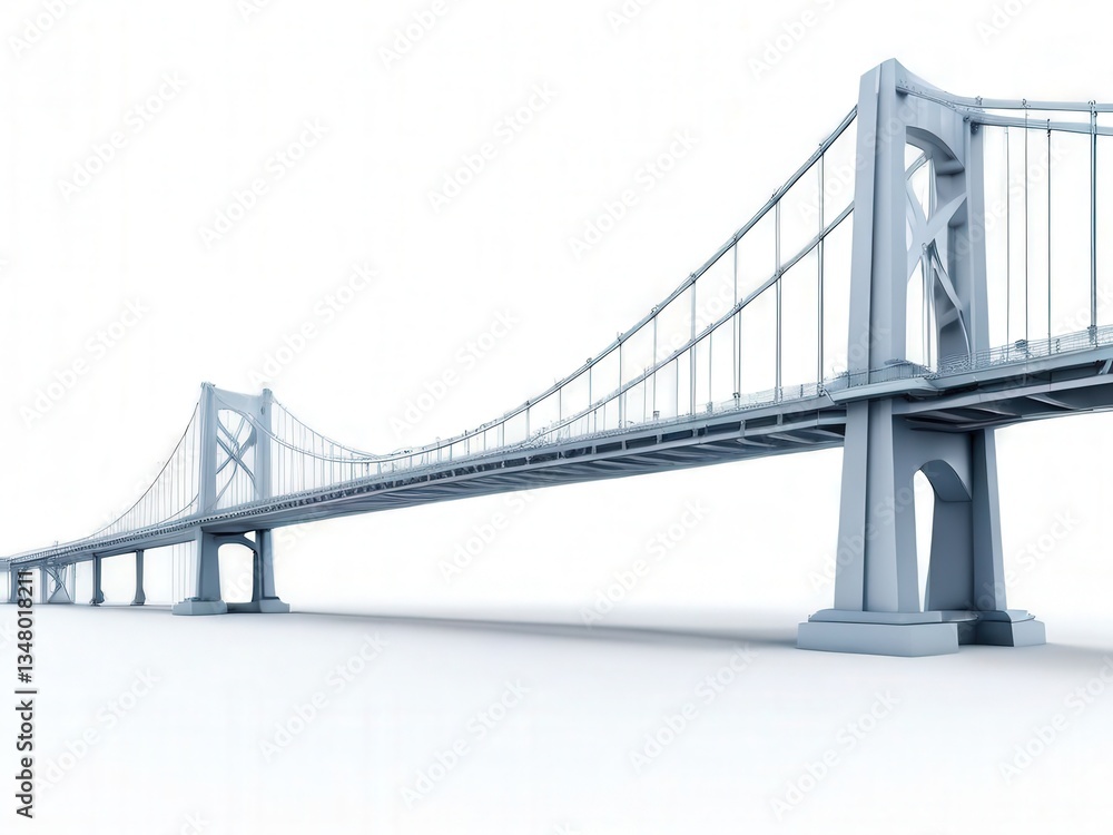 Fototapeta premium the AI Image Generator, Modern Suspension Bridge Against