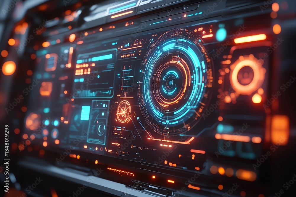 Futuristic Control Panel: Neon-Lit Interface Design Futuristic Control Panel: Neon-Lit Interface Design
