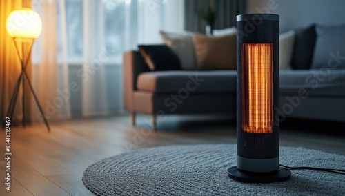 Cozy Home Evening with Modern Electric Tower Heater