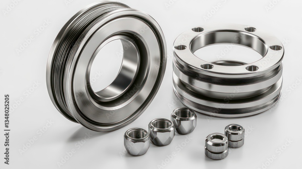 Industrial bearing components, precision metal parts, technical engineering Industrial bearing components, precision metal parts, technical engineering