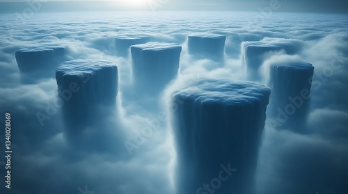 Cloud Pillars Rise Above A Sea Of Clouds