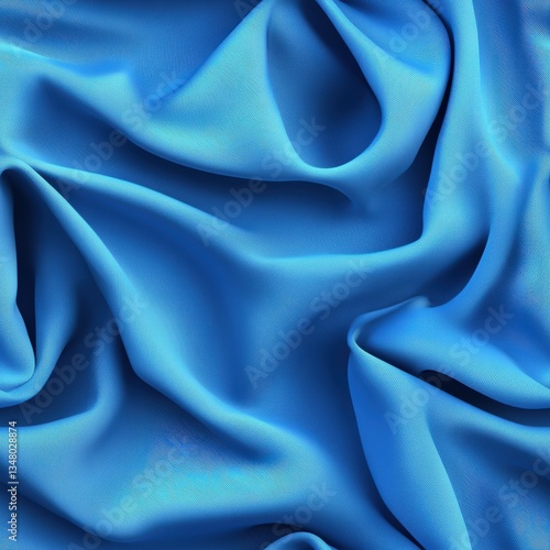 Wallpaper Mural Close-up of rich blue fabric with soft flowing folds showcasing delicate texture, creating an enticing and visually captivating aesthetic experience. Torontodigital.ca