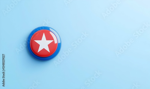 Free Download Red and Blue Button with Star Design on Light Blue Background - GFXLoad