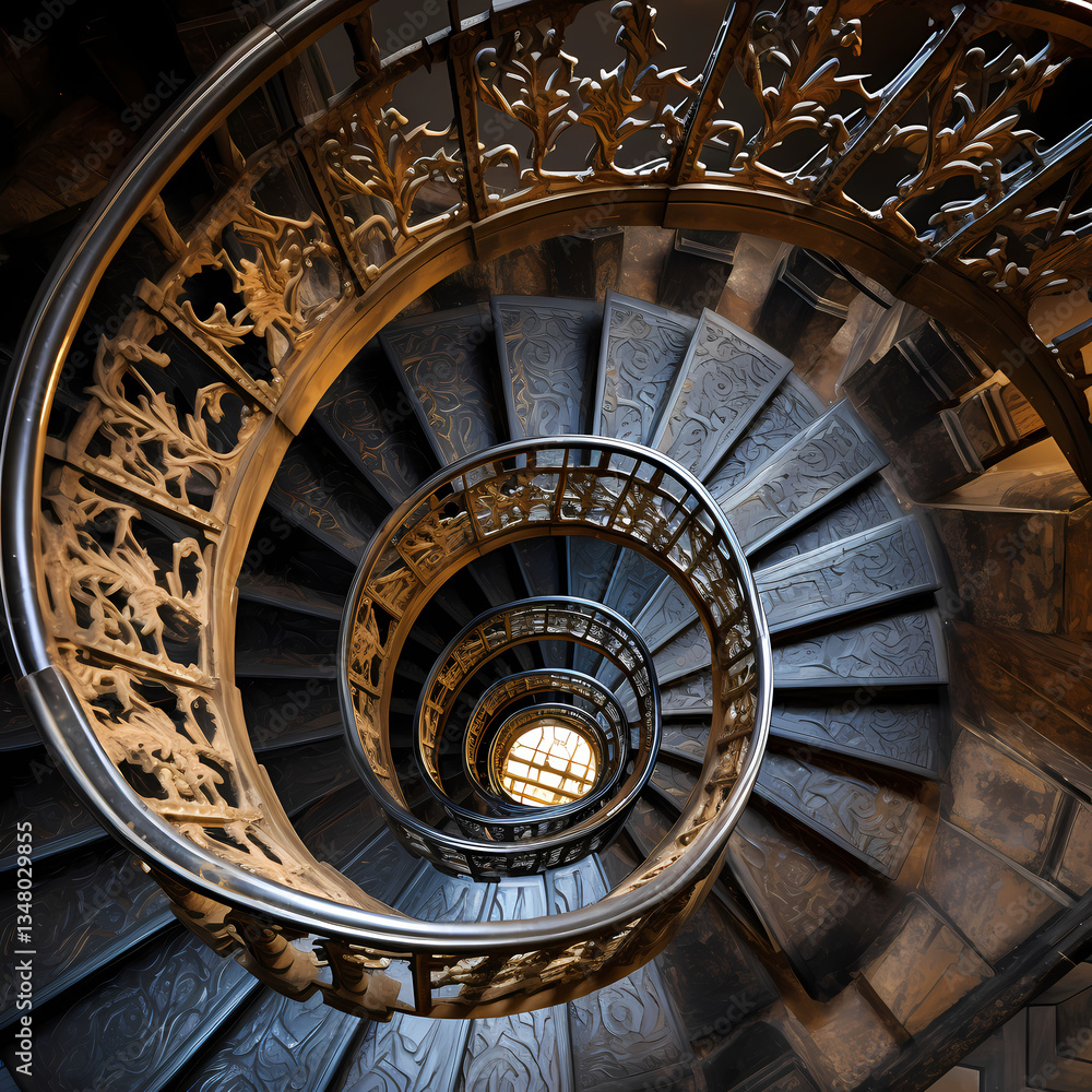 Obraz premium Close-up of a spiral staircase.