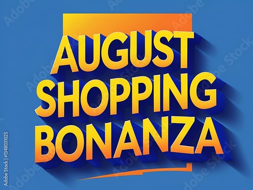 An advertising graphic promoting an august shopping bonanza event