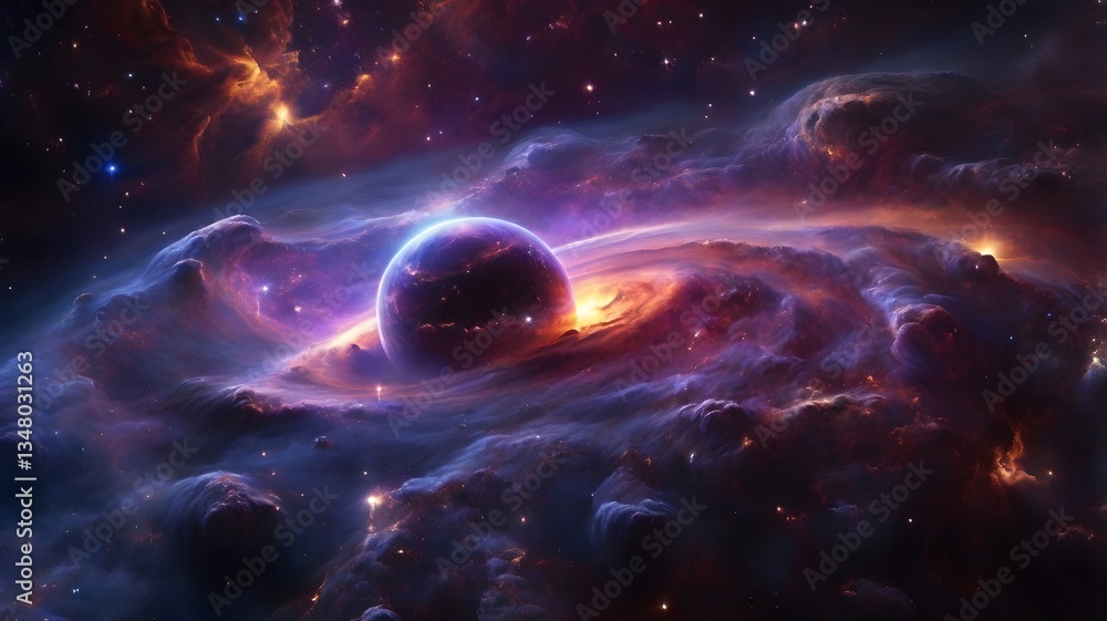 background 3d Ultra-Detailed Cosmic Planet in a Glowing Nebula background 3d Ultra-Detailed Cosmic Planet in a Glowing Nebula