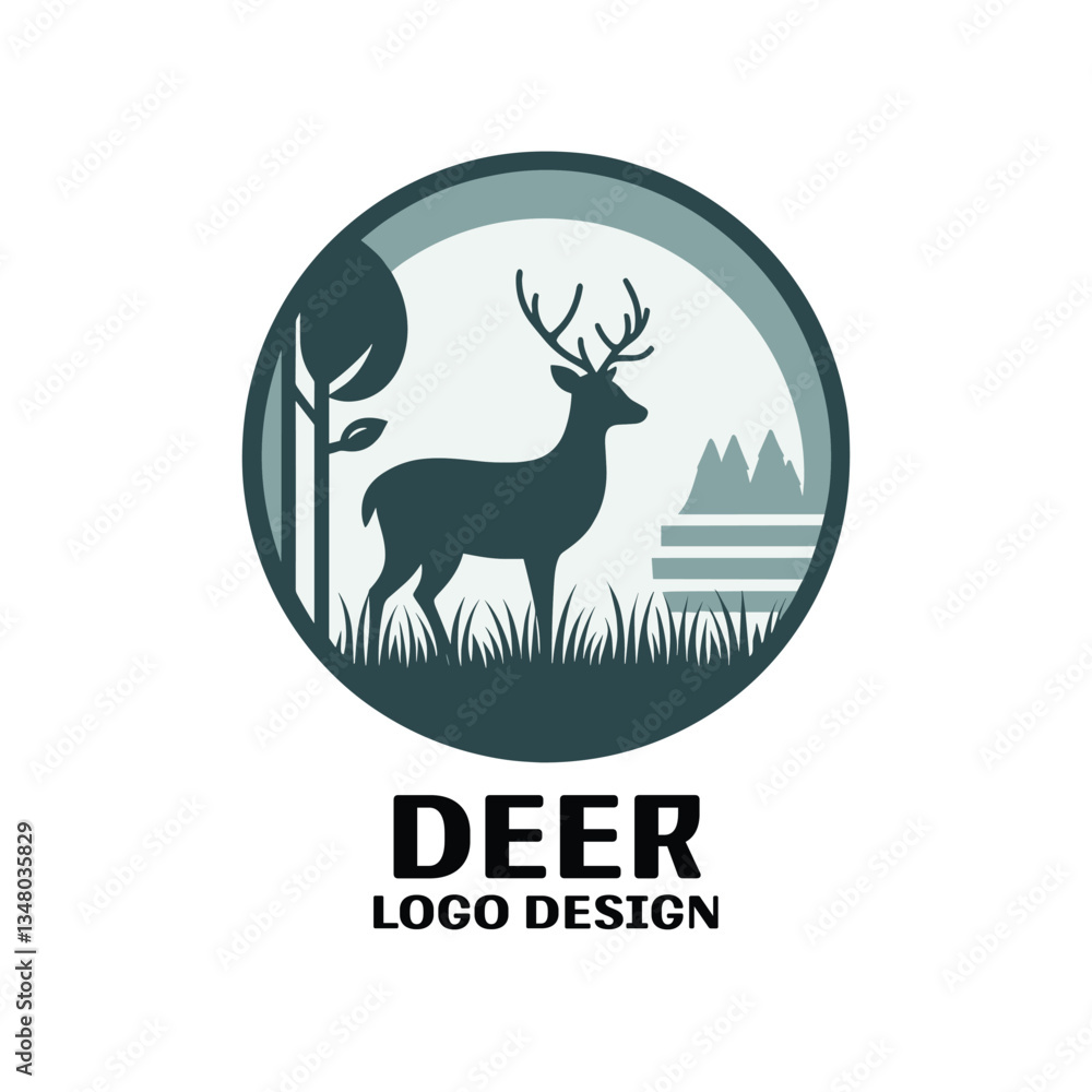Deer Vector Logo Design Deer Vector Logo Design