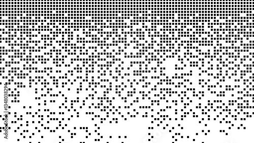 Simple black digital pixel or halftone texture isolated on white background