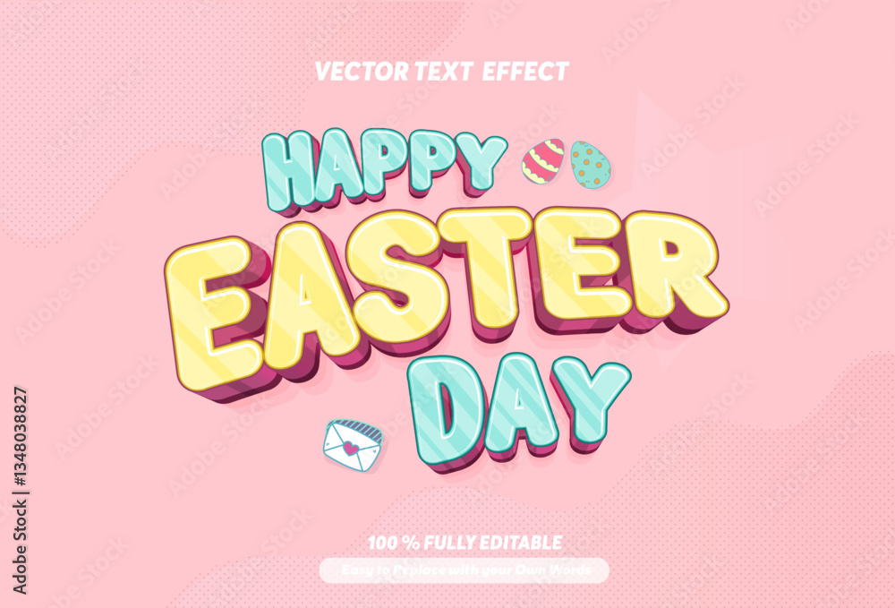 Editable text effect Happy Easter Day 3d cartoon template style premium vector.Free vector text effect editable modern lettering typography font style Editable text effect Happy Easter Day 3d cartoon template style premium vector.Free vector text effect editable modern lettering typography font style