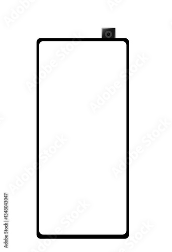 A mobile phone image on a white background with a clipping path to easily separate the object from the scene.