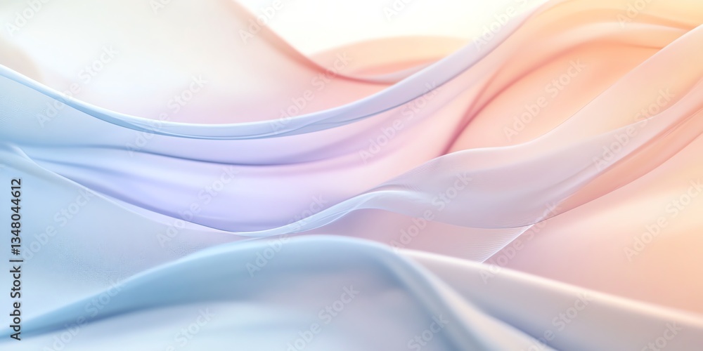 Elegant Flowing Fabric with Soft Pastel Colors Creating Abstract Waves Elegant Flowing Fabric with Soft Pastel Colors Creating Abstract Waves
