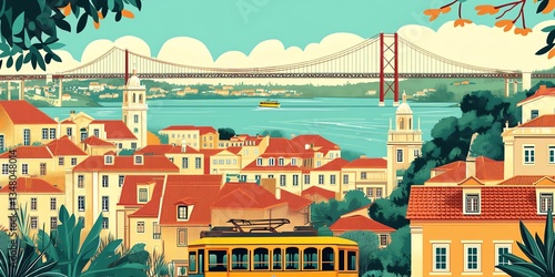 Exploring Lisbon Portugal with Iconic Tram and Suspension Bridge View