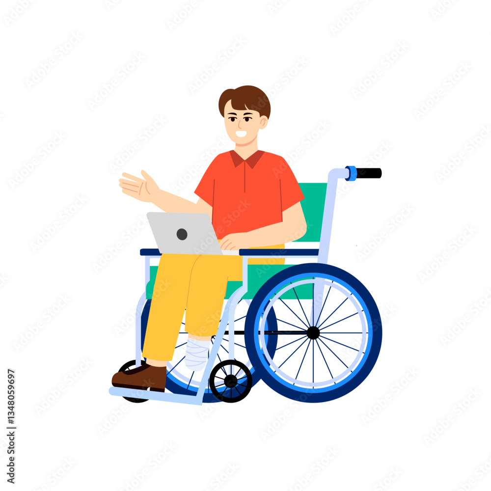 Persons with Disability in Education 2 Man using Laptop in Wheelchair Persons with Disability in Education 2 Man using Laptop in Wheelchair