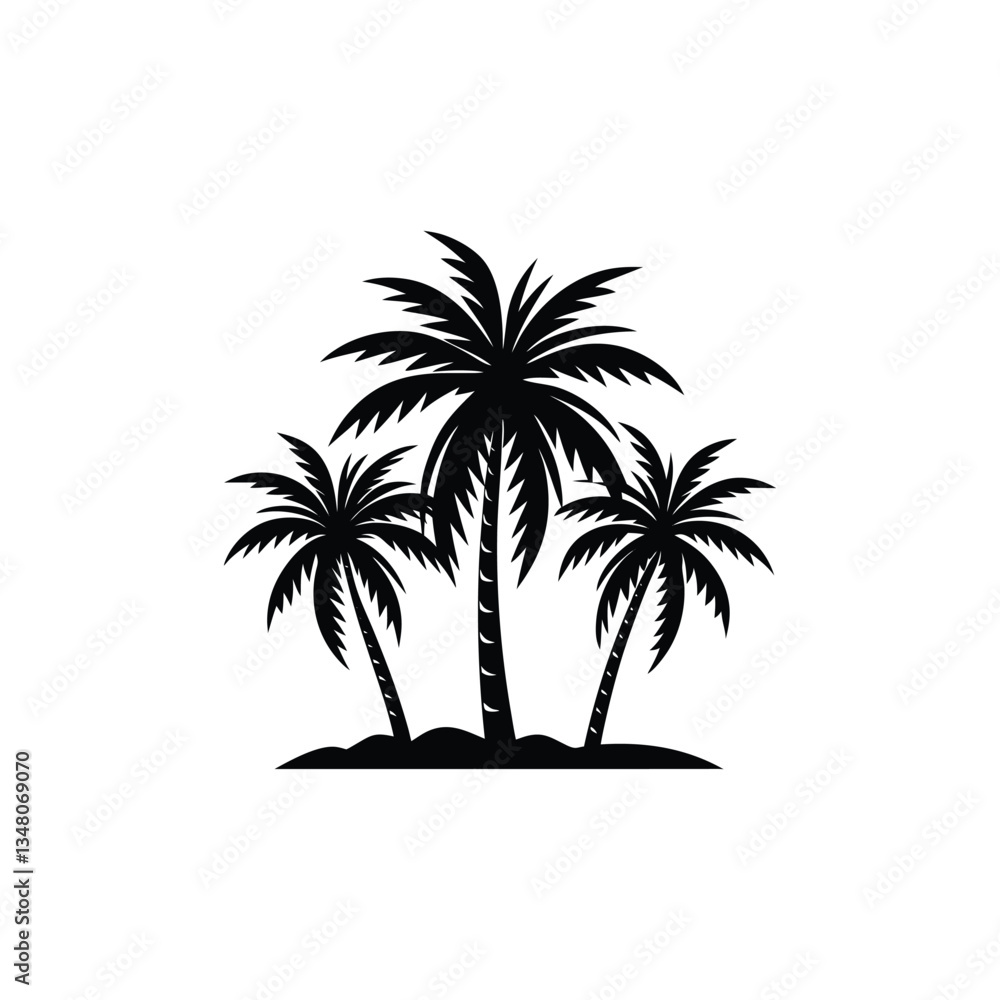 silhouette of palm trees silhouette of palm trees