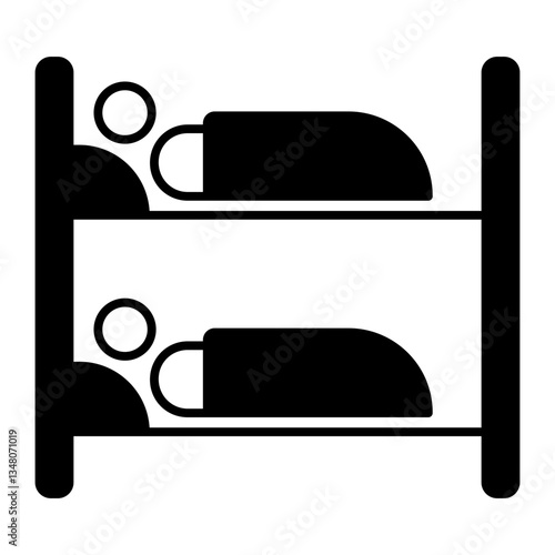 bunk bed black icon