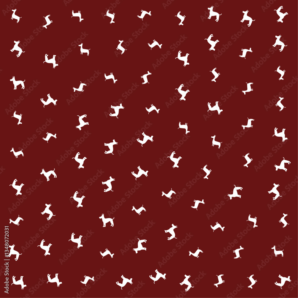 a pattern of white birds on a red background